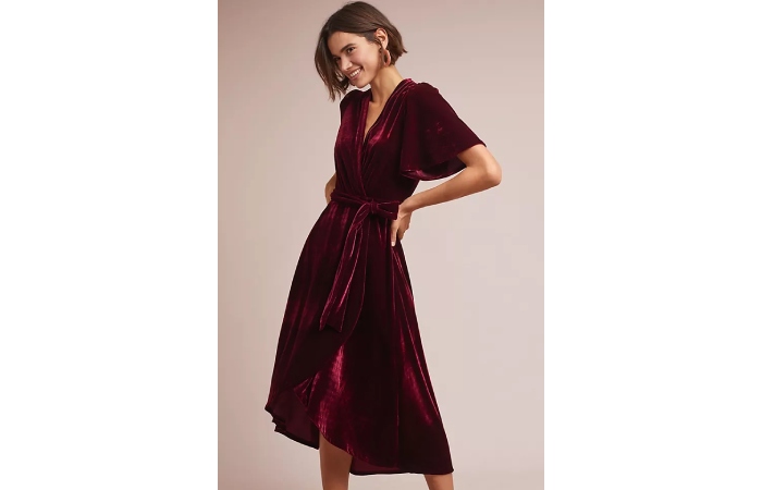 Velvet Wrap Dress – Anthropologie